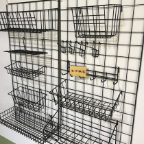 Pallet hanging basket adhesive hook ins Net red iron grid storage basket photo wall accessories decoration dormitory shelf