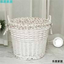    Woven basket Dirty clothes basket Basket Bamboo frame Retro basket Rattan storage basket Storage basket Small 