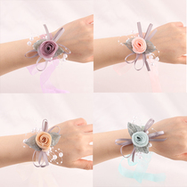 New bridesmaids wristbands brides wedding sisters hand flowers Korean beautiful Super fairy bracelet wedding