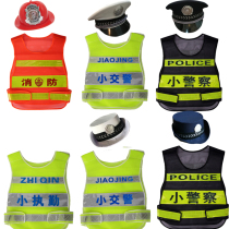 Childrens role-playing police uniforms firefighters reflective clothes suit children police officers uniforms small traffic police actor uniforms men