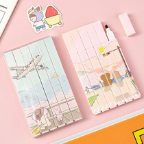 The collection club highlighter set multi-color non-syncing can protect the eyes of students special key soft head color marker pen