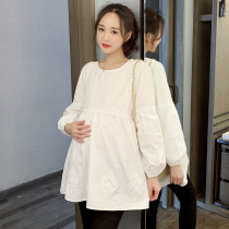 Maternity Spring 2022 New Fashion Korean Long Sleeve Jacket Loose Casual T-Shirt Spring and Autumn Korean Backing Shirt