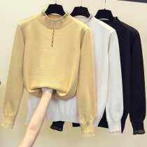 Plus Size Women Fat Sister 2022 Spring New Korean Fashion Knitted base shirt Loose Slim Sweater Top