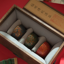 Antai Bridge Fuzhou traditional lacquerware small tea cup (Revlon) rhino skin paste three boxes