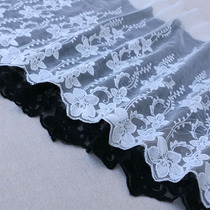Lace accessories mesh dress black lace wide skirt clothing curtain Stitching fabric