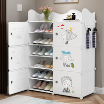 Simple shoe cabinet household economical put at the door plastic large-capacity shoe shelf multi-layer assembly dustproof storage artifact