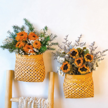 Natural real flower sunflower dried flower bouquet hanging wall decoration wall hanging flower arrangement living room bedroom home decoration ins