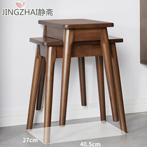 Solid wood stools Home rectangular small bench living-room Short stool modern minimalist Bench Makeup Stool stackable dining chair