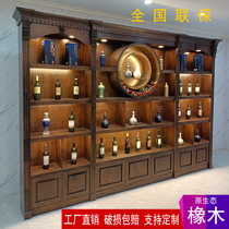 Customized solid wood wine cabinet wine cellar wine shop commercial showcase winery White Wine Wine Wine store display cabinet