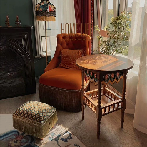 Ретро оранжевый диван для спальни для отдыха, французский ретро стиль, в американском стиле