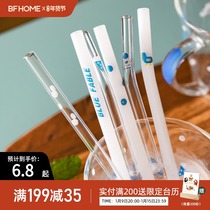 Half room groceries glass straws non-disposable environmental protection food grade elbow portable girls beverage milk tea accessories
