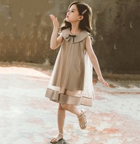 Girl Princess Dress Shirt Dress Summer Children Little Girl Baby Girl Gown High Level Trendy Ocean Gas Net Red Dress