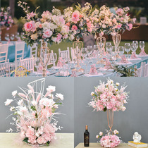 Pink hotel wedding main table flower KTV bar decoration decoration simulation floral plating flower wedding props