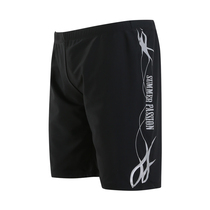 2020 new mens five-point flat corner high waist swimming trunks quick-drying fattened size fat guy oversized swimsuit