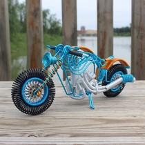 Pure handmade art aluminum wire motorcycle home decoration ornaments iron wire diy woven childrens toys birthday gift