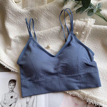 European Station double thin belt chest beauty back short vest without steel ring bra sling underwear female base wrap chest belt chest pad