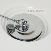 Bath accessories hot sale extra thick 304 stainless steel plug vegetable basin wooden bucket drain plug sewer water belt chain