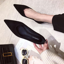 2020 Spring New Red single shoes women pointed shallow flat shoes Net red versatile flat heel black work shoes women