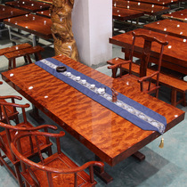 Ba Hua solid wood board log tea table and chair owner mahogany office new Chinese walnut tea table Okan big board table