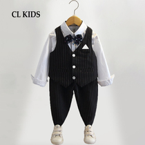 Male baby dress childrens small suit flower child suit suit English spring boy vest birthday costume