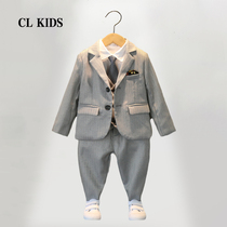 Boy suit suit suit British wind flower dress childrens dress childrens host piano performance Spring and Autumn boy suit