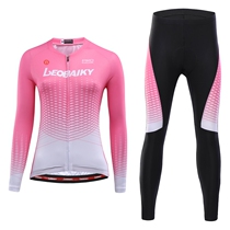 Riding suit Womens long suit autumn and winter mountain bike road car riding long clothes long sleeves Sleeves Catching Suede Suit