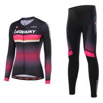 Fleece riding clothing long sleeve suit women's autumn and winter mountain bike riding clothing warm plus velvet riding suit