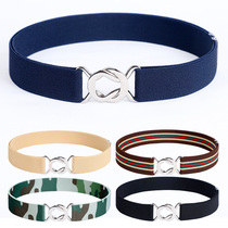 30mm middle and large children with elastic belt male and female junior high school students youth military training rubber band pants belt