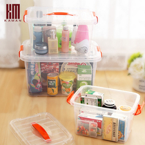 Transparent storage box clothes quilt toys snacks box plastic covered large portable storage box three sets