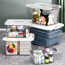 kaman transparent containing box home clothes finishing box large capacity book storage box snacks toy containing box
