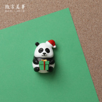 Christmas panda holding gifts Cork board creative pushpins push nails strong magnetic stickers small nails fixed flat picture portrait portrait