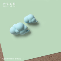 1 set of 2 cream blue cloud pushpins cork board decoration studs cartoon cute I-shaped tack tiles