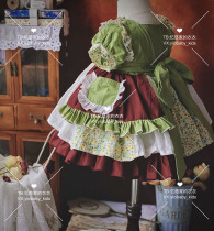  Yicijia-Girls French retro Pastoral princess dress Children Lolita Western style pure cotton summer puffy dress