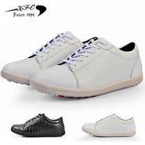 Mens golf shoes imported cowhide leather leather soft soled sneakers non-slip breathable waterproof golf shoes mens shoes
