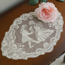 (Koreas first show) classic European table lamp lace mat retro lace non-deformation placemats decorative desktop