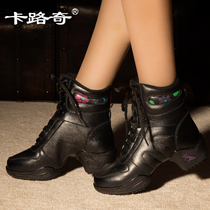 Carluge 2022 spring autumn new square dance shoes genuine leather women breathable soft-bottom Heightening Sailors Dancing Boots