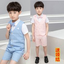 Boy dress Summer Boy small suit British baby vest gentlemans birthday Korean childrens costume