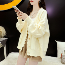 Early spring sweater cardio-hoodie women 2022 new fashion foreign air 100 hitch a lazy and lazy knitted jacket