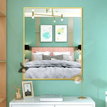  Nordic makeup mirror wall sticker self-adhesive household bedroom dresser wall wall hanging free punching wall hanging large with frame