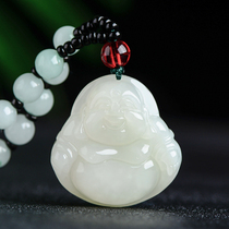 Xinjiang Hetian Jade Buddha Pendant Lady Maitreya Buddha Laughing Buddha Jade Pendant Guanyin Pendant Mens Jade Necklace Pendant