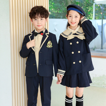 Navy style school uniforms primary school uniforms costumes kindergarten uniforms spring and autumn costumes childrens JK uniforms