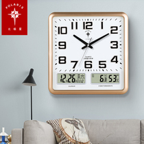 Polaris electronic wall clock living room clock modern silent hanging wall simple fashion calendar clock quartz clock home