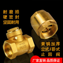 Brass horizontal 4-point check valve 6-point inner wire 1-inch vertical copper rod spring check valve check valve 65 80 100