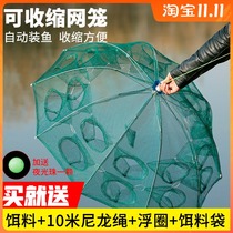 Fishing net fishing artifact God gear fishing net shrimp cage shrimp net catching fish fish fish cage only into the fish folding