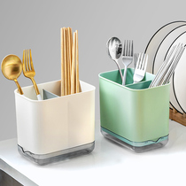 Chopstick shelf Tableware storage box Kitchen household drain multi-function small spoon tube Plastic chopstick cage
