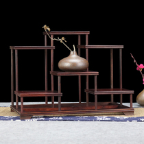 Mahogany Xiaobo ancient frame solid wood tenon structure teapot frame red sour branch Dobao Pavilion rack tea set display rack