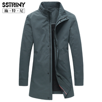 2021 Spring and Autumn New trench coat men long high-end business casual men men mens stand collar jacket gentleman coat