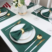 European-style fabric placemats Modern minimalist model rooms Western placemates American Nordic ins dark green table heat insulation mat