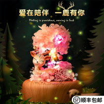 Birthday gift wishing bottle Dry rose bouquet decoration Send girlfriend friend best friend graduation gift Valentines Day Tanabata