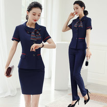 Professional suit female suit stylish catering jewelry shop front desk reception short sleeve celebrity work clothes
